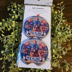 Funny Chicken Car Coasters